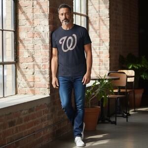 47 Brand Washington Nationals Blue Graphic T Shirt L MLB